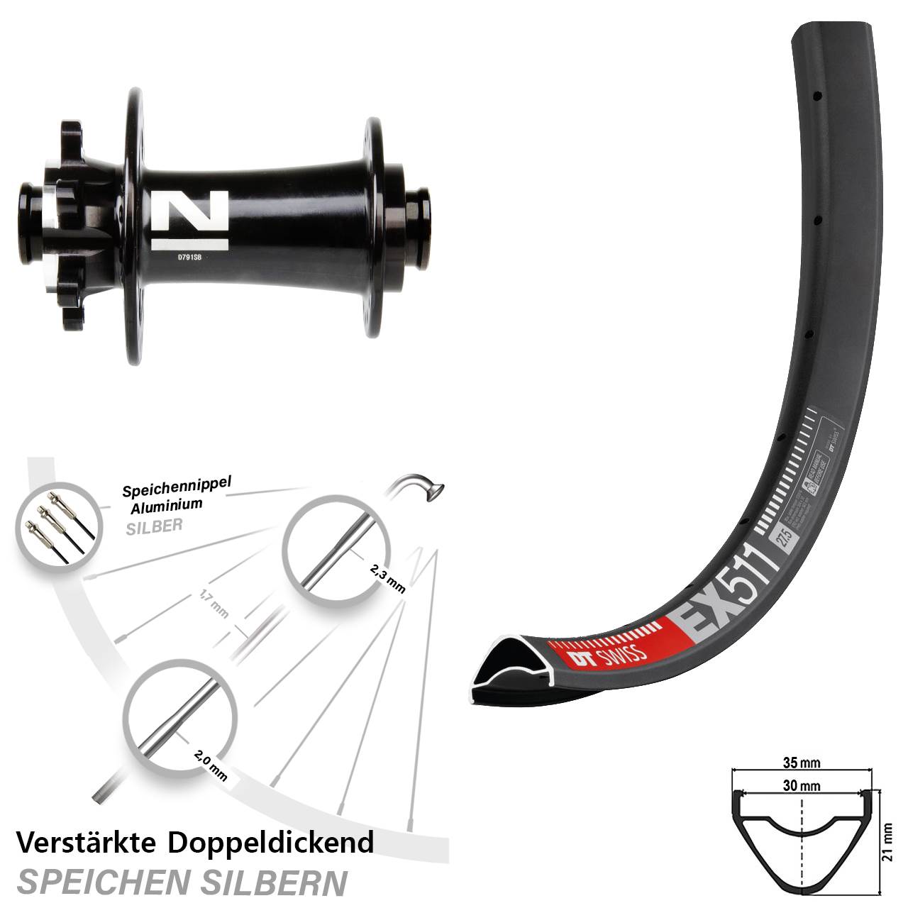 DT Swiss EX 511 Novatec D791 29 Zoll Disc Laufrad 12x100