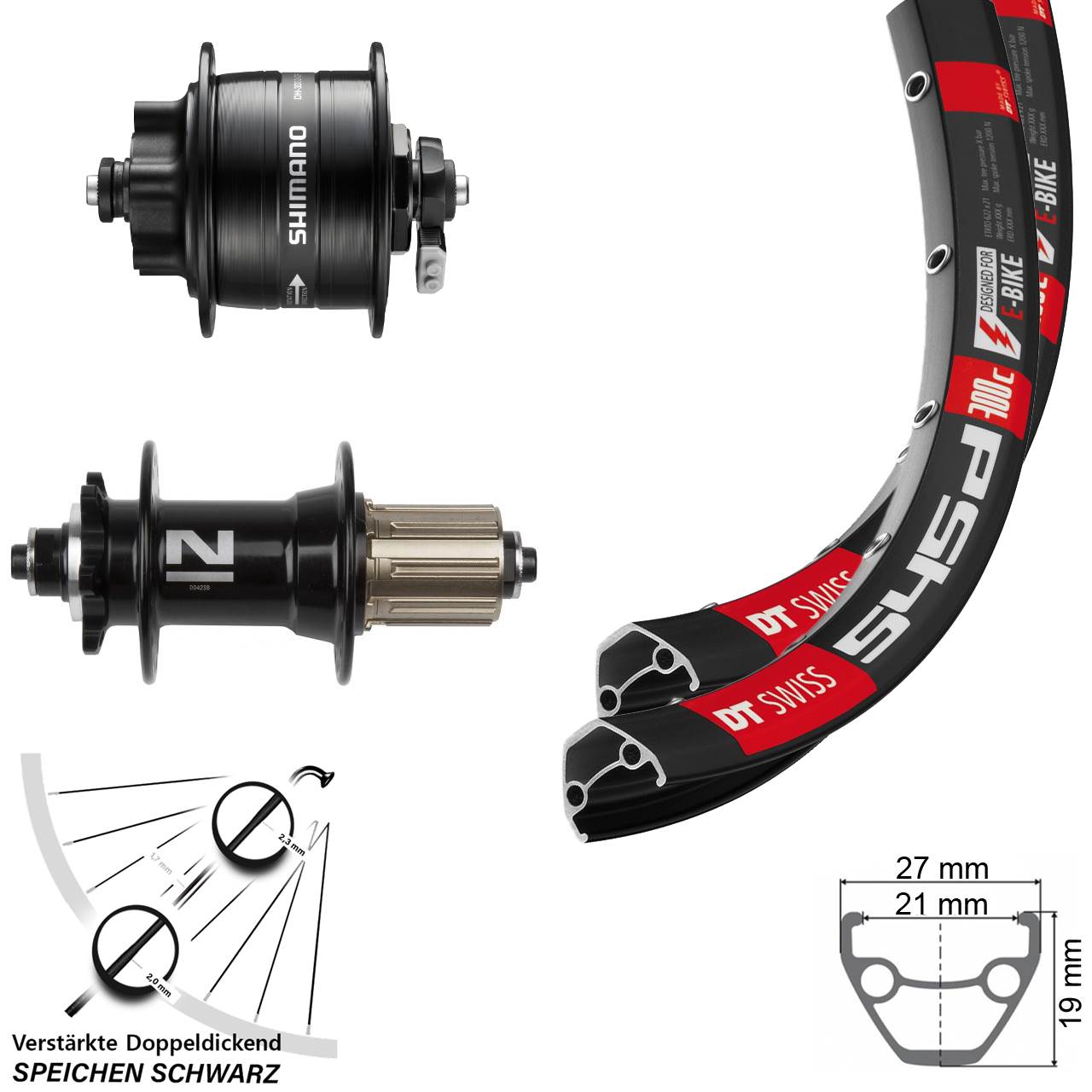 29 Zoll DT Swiss 545d Novatec D-042SB DH-3D32 Disc Laufradsatz QR 8-11 fach