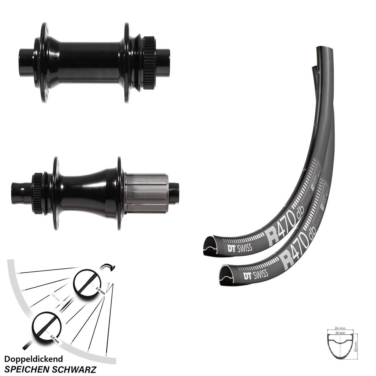 DT Swiss R470 Formula 28 Zoll Laufradsatz Centerlock 12x100/142 8-11 fach