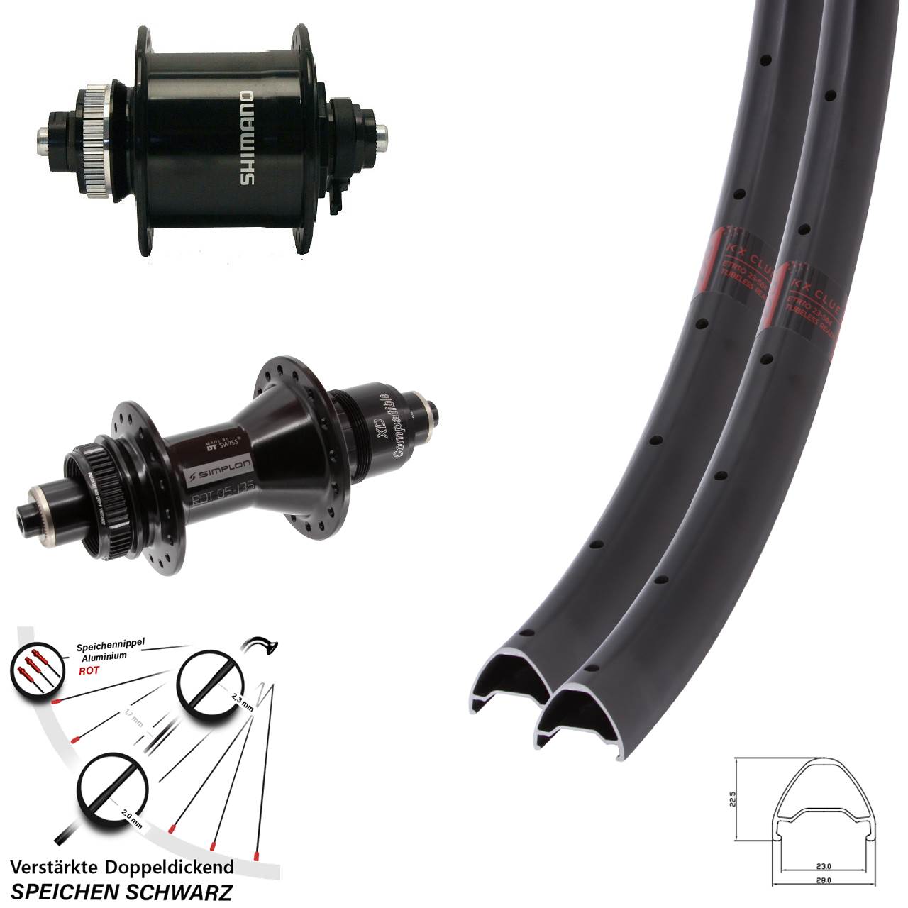 Centerlock Laufradsatz QR 29 Zoll KX Clue DT Swiss 370 Shimano DH-UR700 SRAM XD