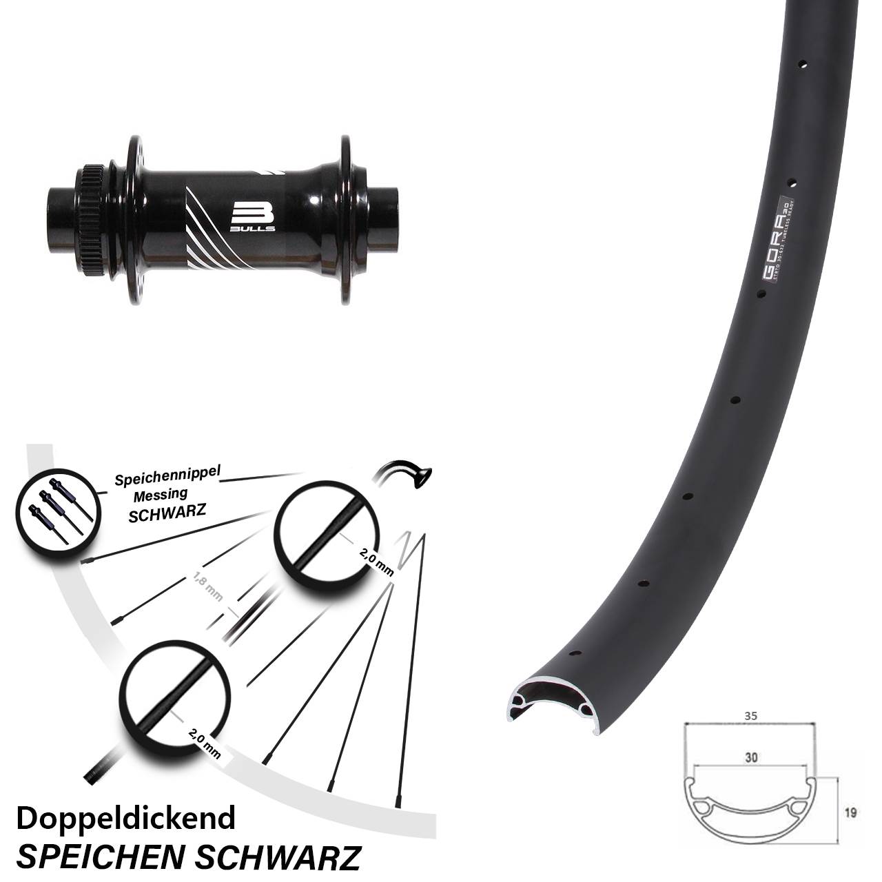 Boost Centerlock Vorderrad 15x110 29 Zoll Gora 30 Formula CL-811