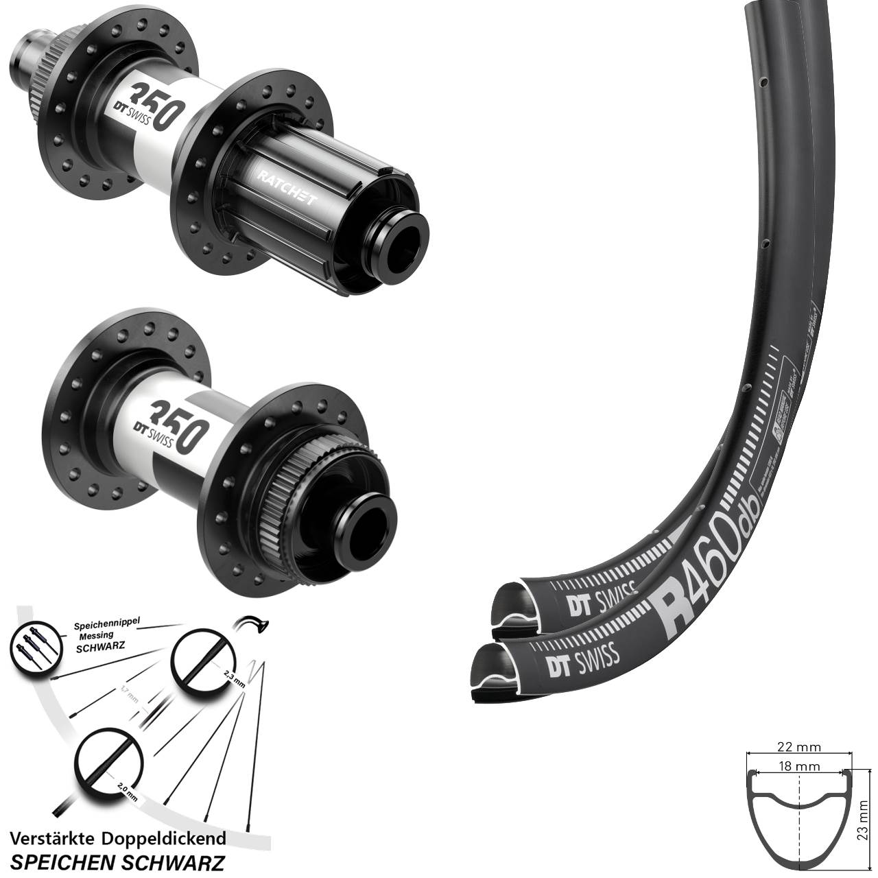 Disc Laufradsatz 12x100/142 28 Zoll DT Swiss R460-350 11-12 fach