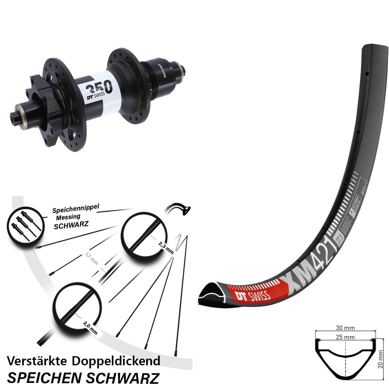 Disc Hinterrad QR 29 Zoll DT Swiss XM 421 350 SRAM XD