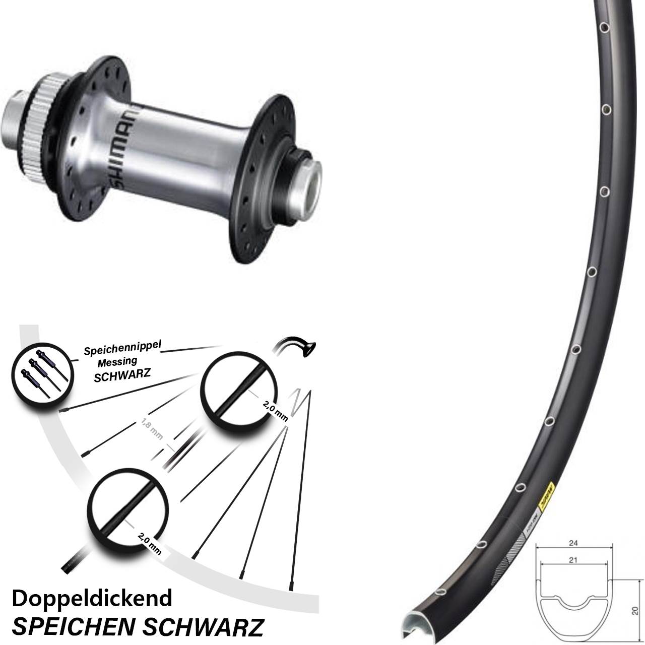 Centerlock Vorderrad 28 Zoll Mavic XC 621 Shimano HB-RS770 12x100