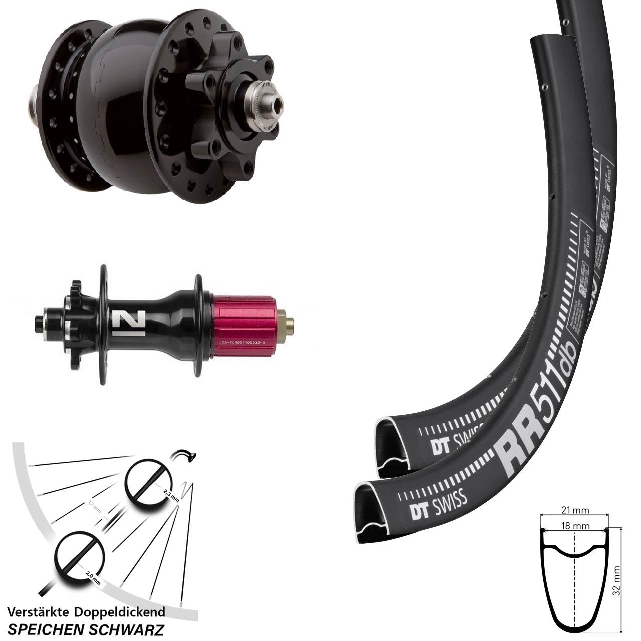DT Swiss RR511 Novatec D792SB Disc 6-Loch SON 28 Zoll Laufradsatz QR 8-12 fach HG