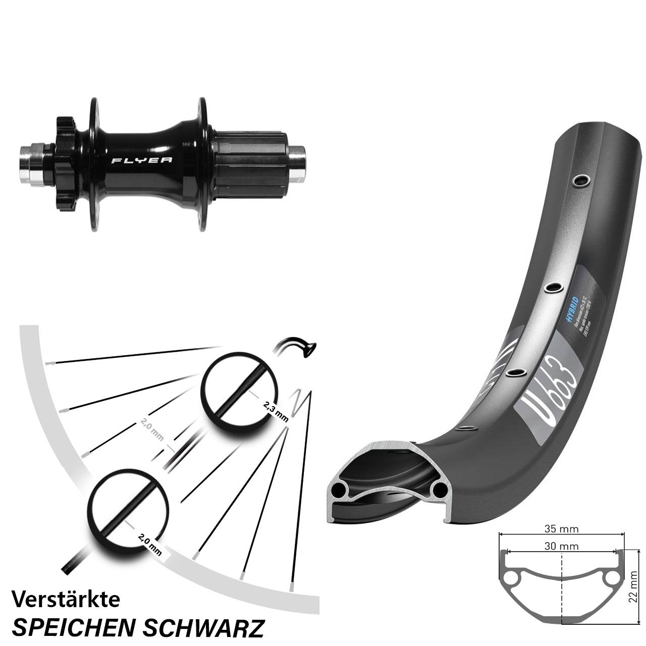 26 Zoll DT Swiss U663 Formula DHT-142 6-Loch Hinterrad 12x142 8-11 fach