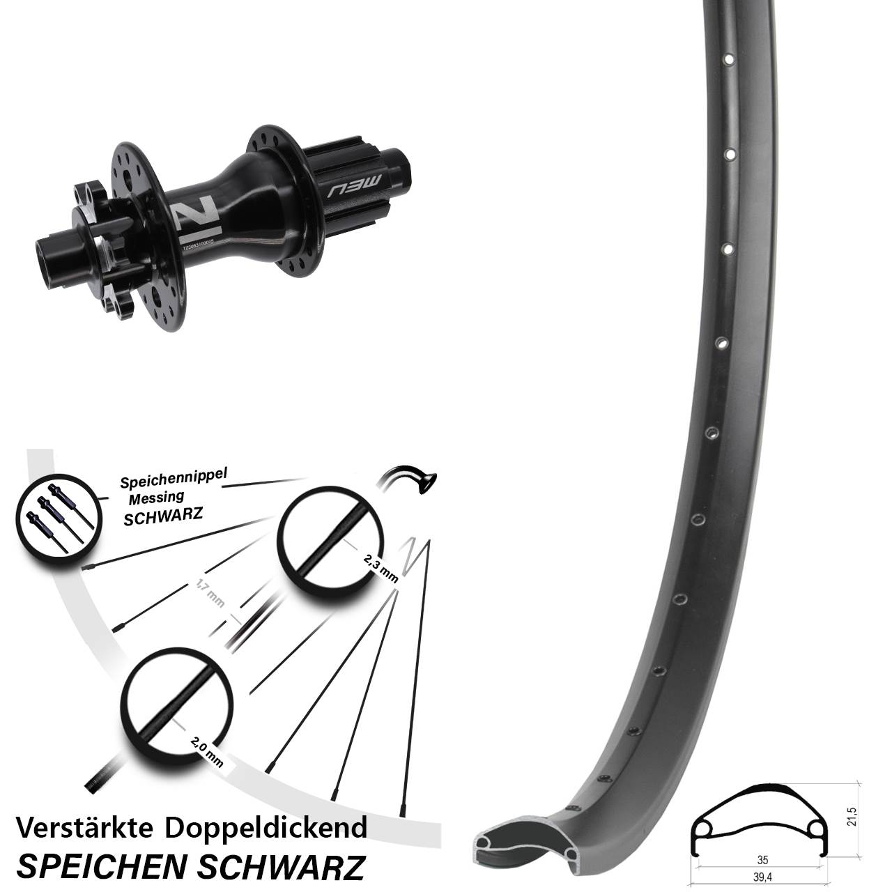 Ambrosio E35 Novatec D792 27,5 Zoll Disc Laufrad 12x142 Campa N3W