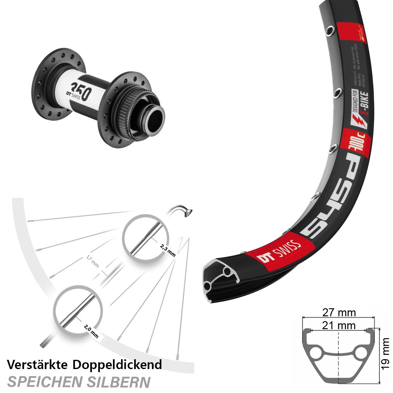 Centerlock Vorderrad 15x100 28 Zoll DT Swiss 545d-350