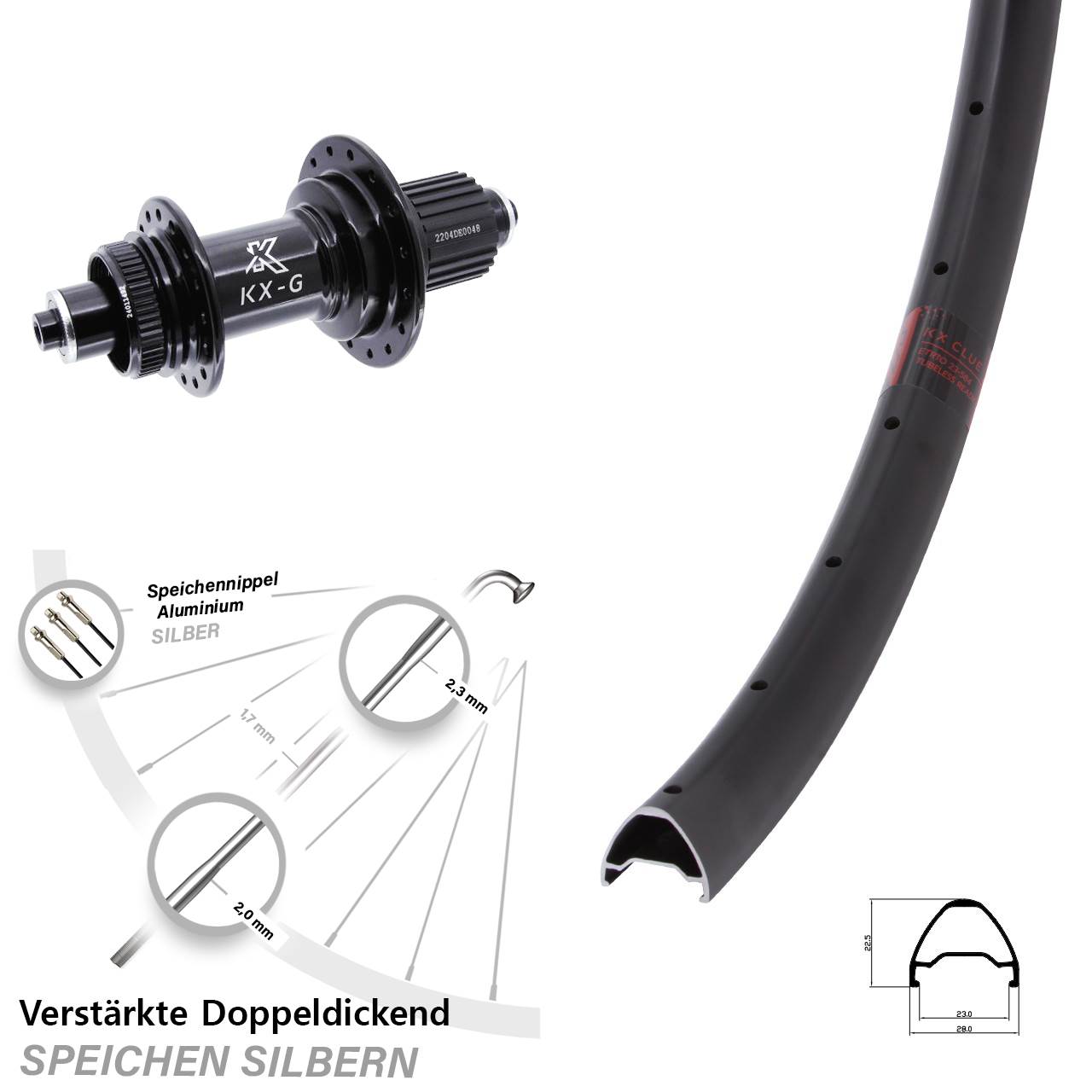 Disc Hinterrad 26 Zoll KX-GS Clue Heavy Duty Micro Spline QR