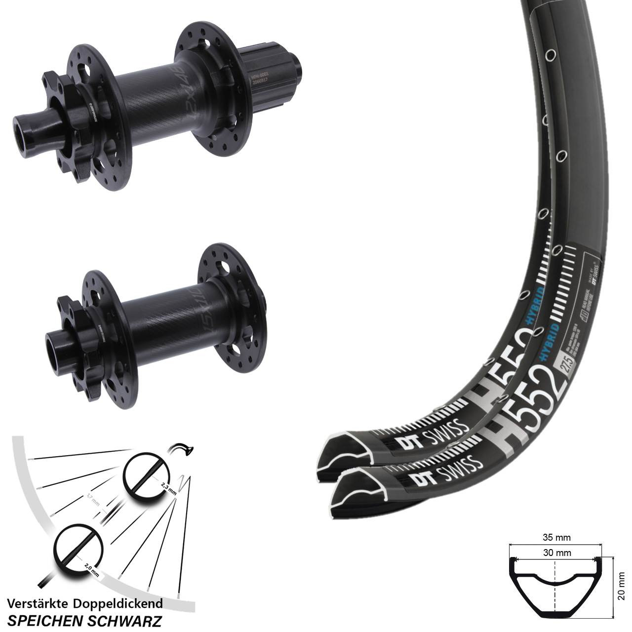 Boost 6-Loch 29 Zoll Laufradsatz 15x110 12x148 DT Swiss H552 Bear Pawls 8-11 fach HG