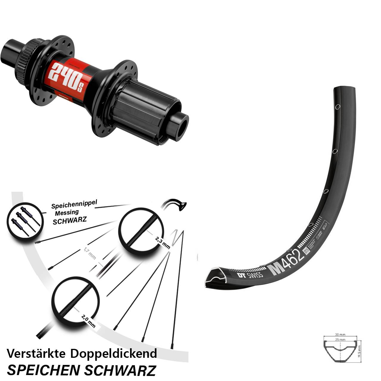 DT Swiss M462 240S 29 Zoll Centerlock Hinterrad 12x148 8-11 fach