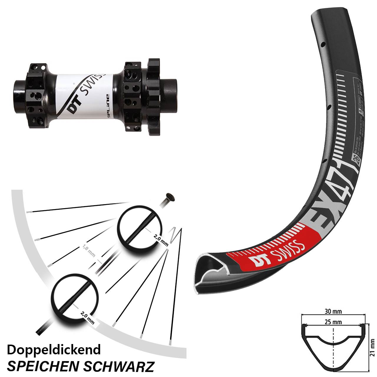Disc-Vorderrad 27,5 Zoll DT Swiss EX 471 und X-1900