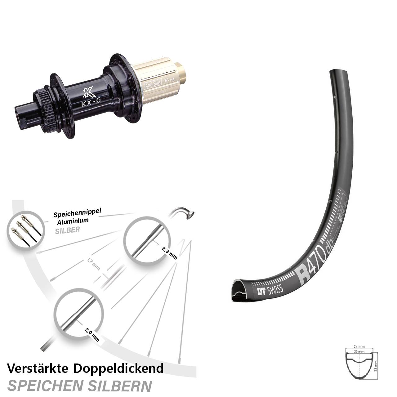 Disc Hinterrad 12x142 28 Zoll DT Swiss R 470 KX-G 8-12 fach HG