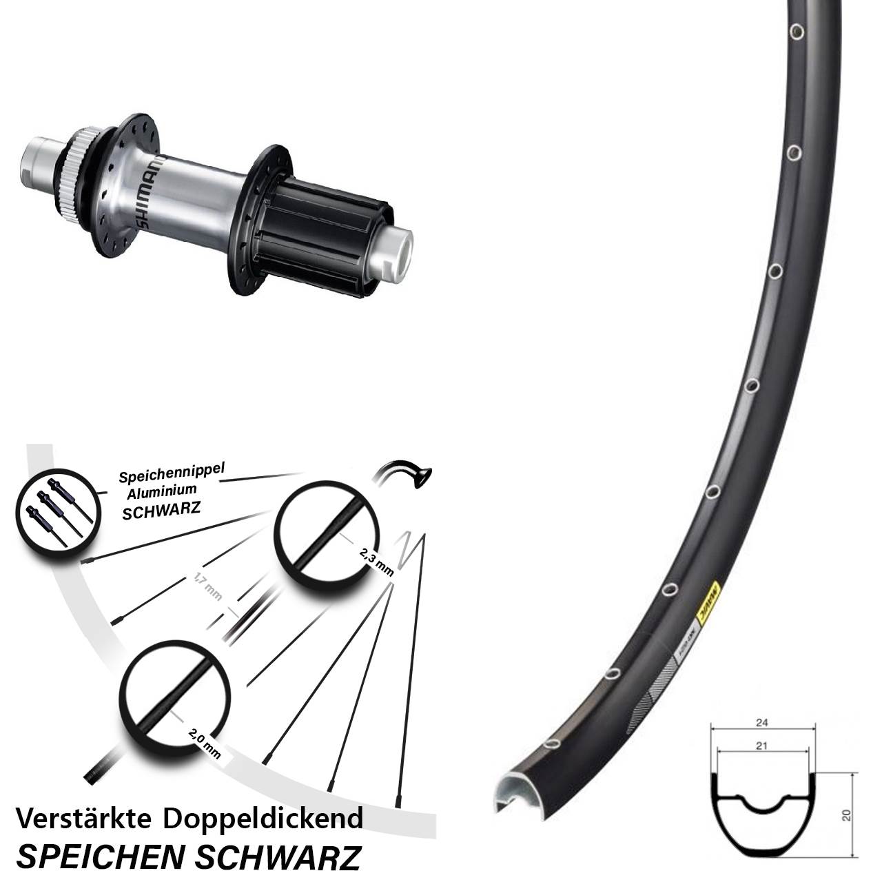 Hinterrad 29 Zoll Mavic XC621 Shimano FH-RS770