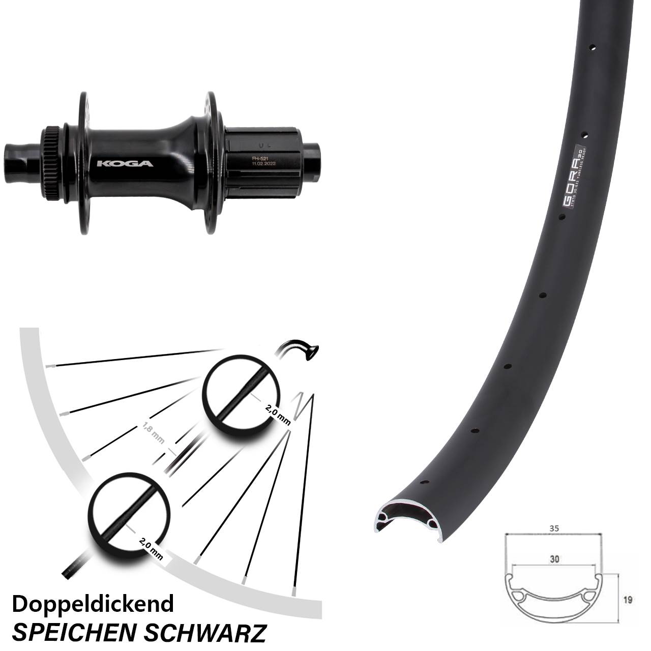 Hinterrad Centerlock 12x148 29 Zoll Gora 30 Formula ECT-148S 8-11 fach HG