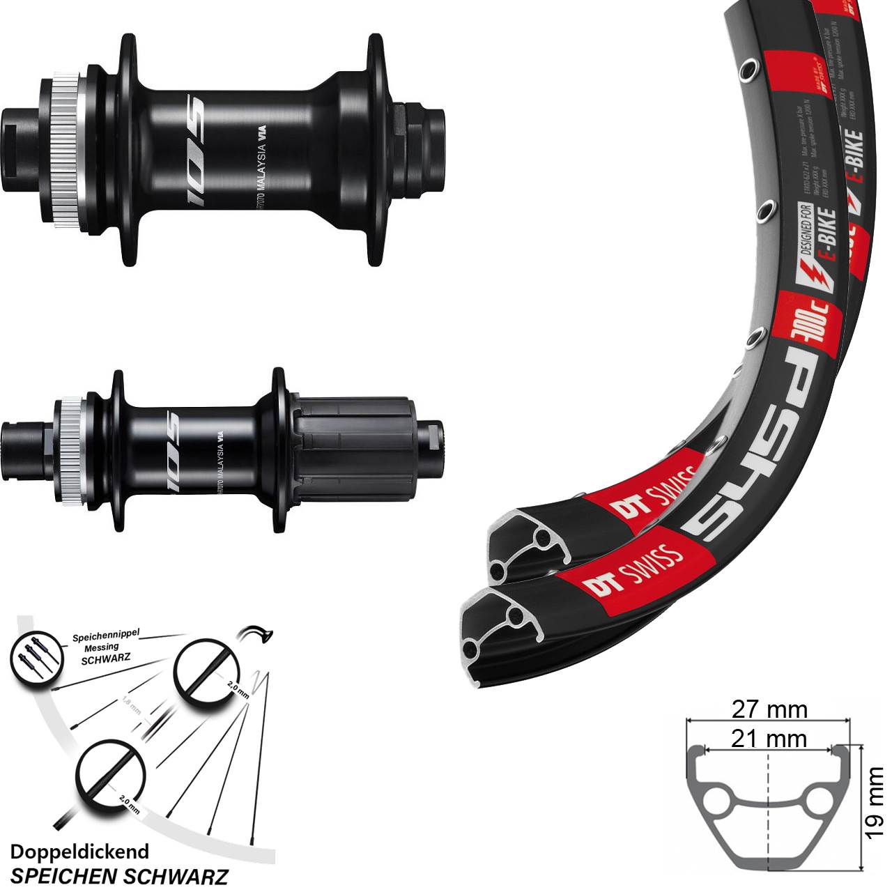 Disc Laufrad-Satz 28 Zoll DT Swiss 545d Shimano 105 8-12 fach HG 12x100/142