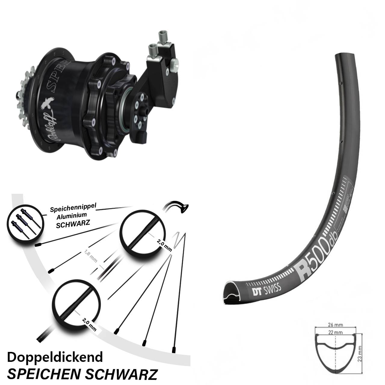 Disc Hinterrrad 29 Zoll DT Swiss R500 Rohloff Speedhub CC DB OEM Tandem