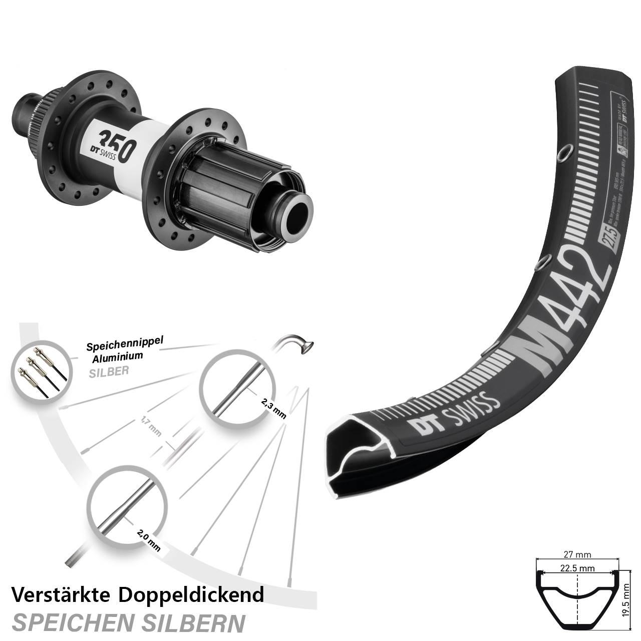 Disc Hinterrad 28-29 Zoll DT Swiss M 442-350 8-11 fach HG 12x148