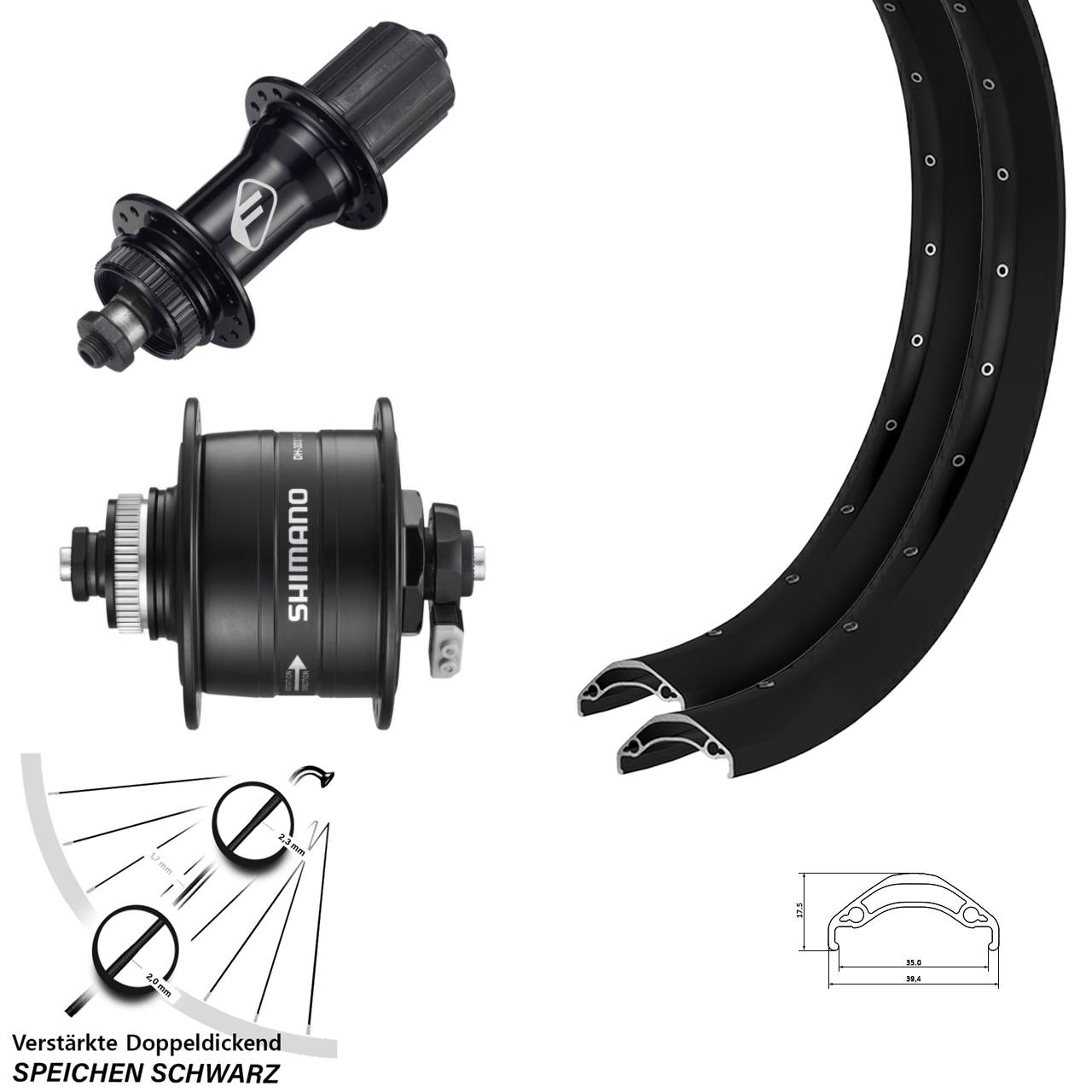 Disc Laufradsatz 29 Zoll Ryde Disc 35 Formula CL-52 Shimano DH-3D37 8-11 fach HG QR