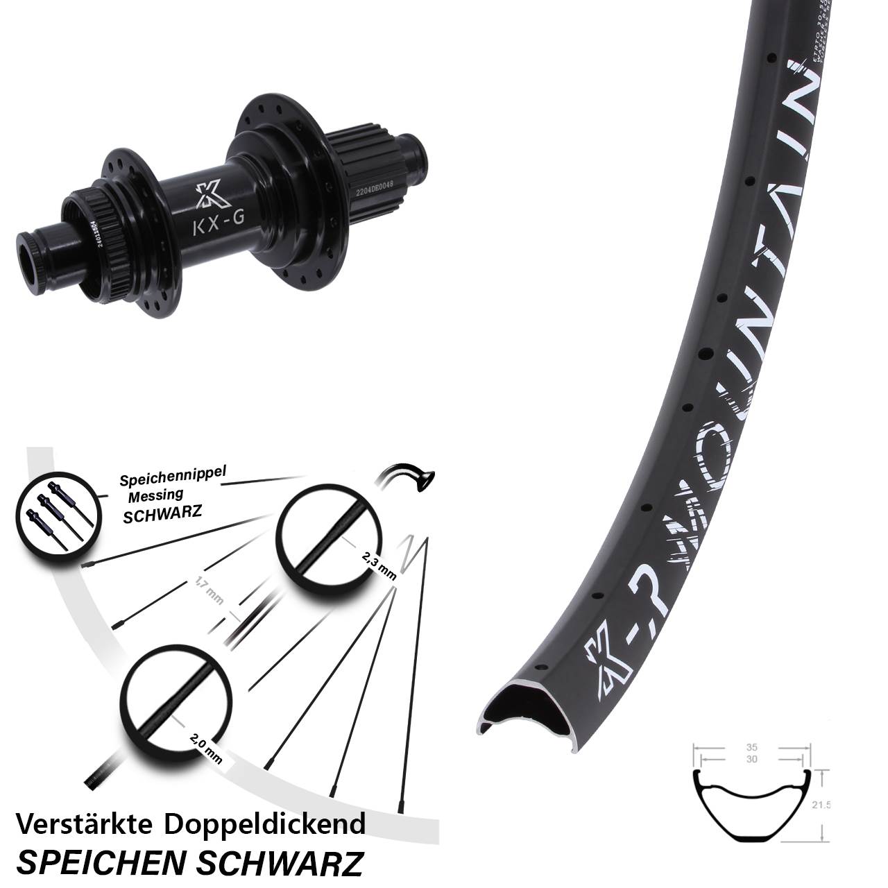 650B KX-GSR Mountain Heavy Duty Centerlock Hinterrad 12x142 Micro Spline