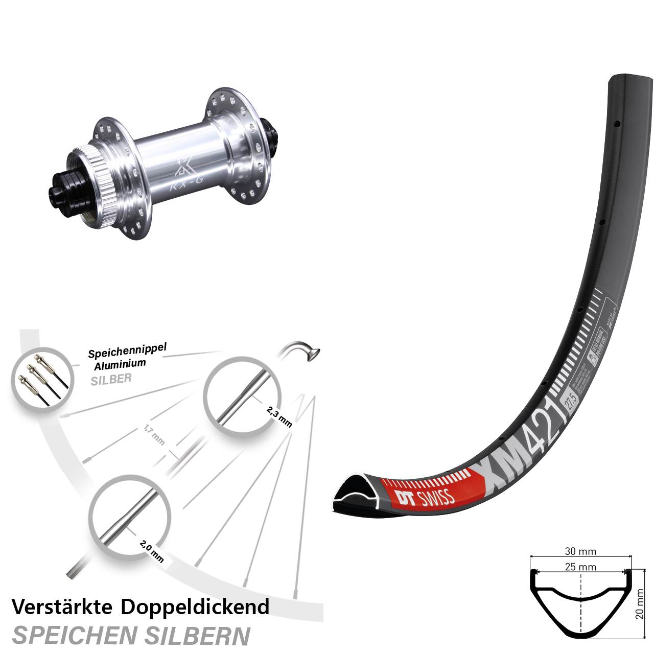 Disc Laufrad 29 Zoll DT Swiss XM 421 KX-G QR