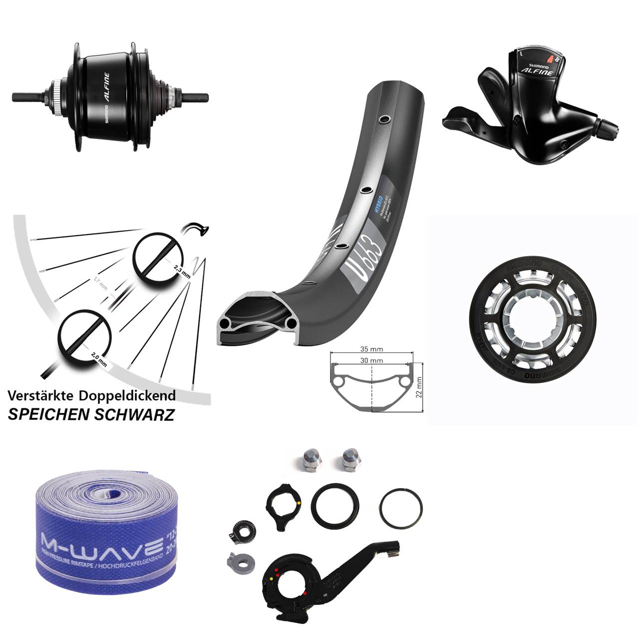 20 Zoll Hinterrad DT Swiss U663 Shimano Alfine 8 Gang