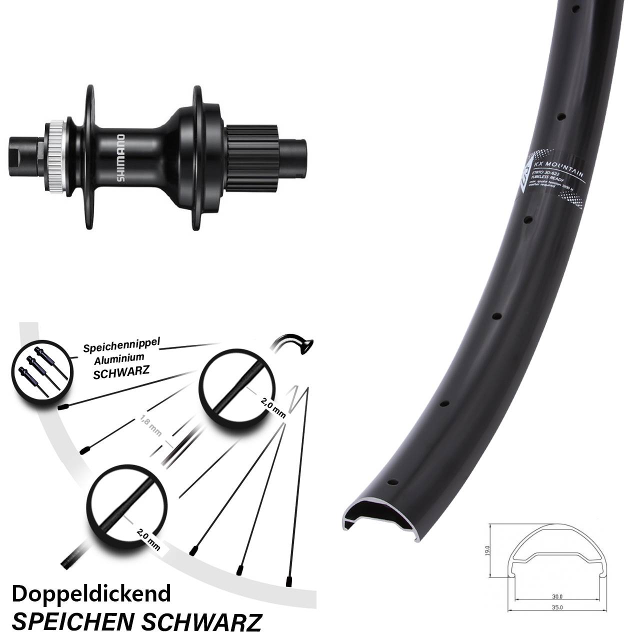 Hinterrad 29 Zoll Mountain Shimano MT510 Micro Spline 12x142