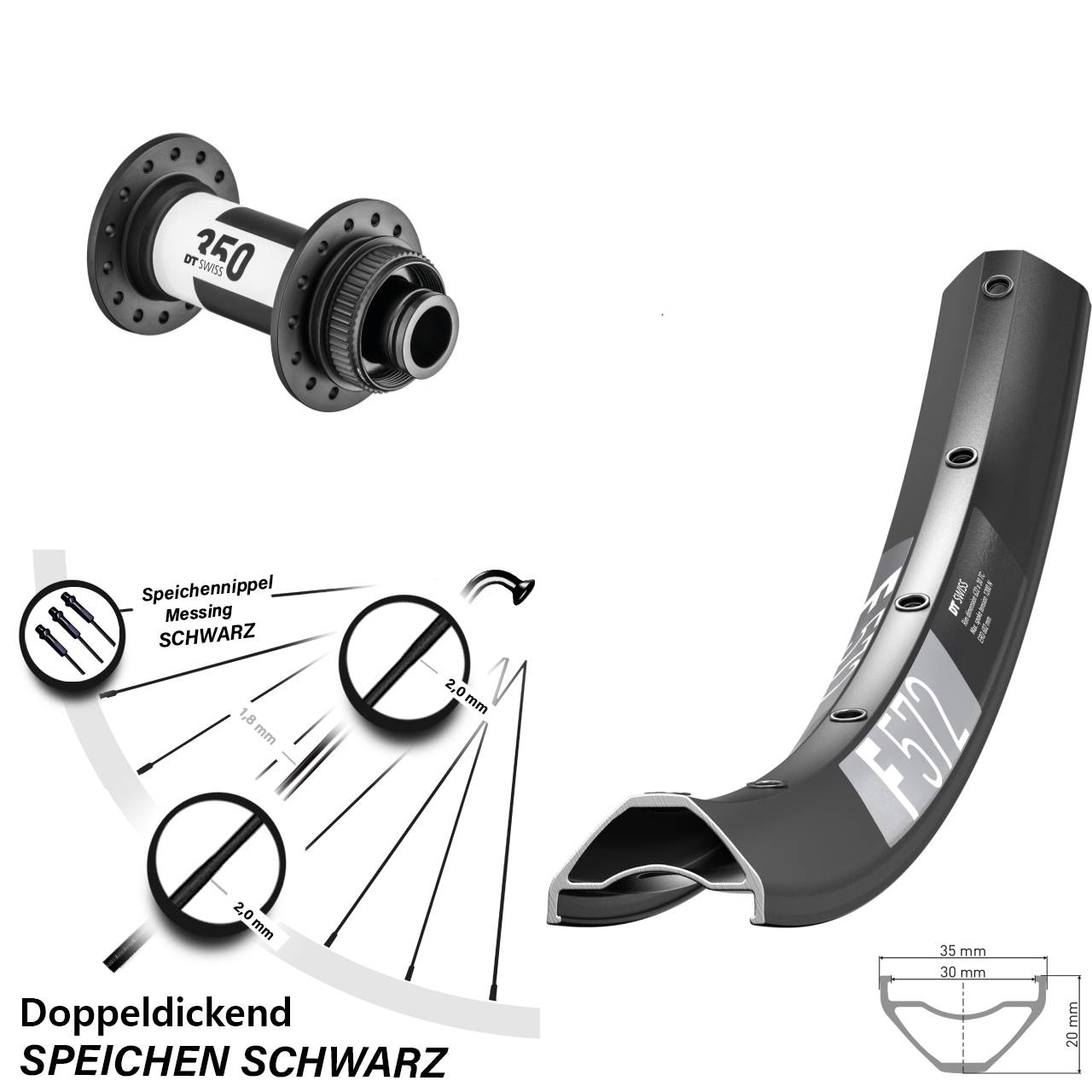 Centerlock Vorderrad 29 Zoll DT Swiss F 572 350 15x100
