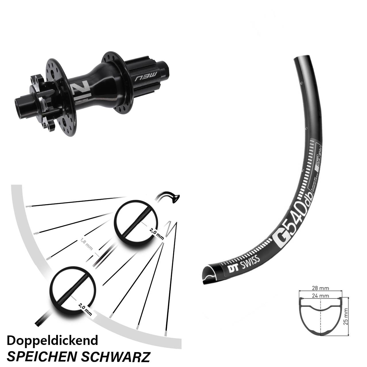Hinterrad 6-Loch 27,5 Zoll DT Swiss G 540 Novatec D792 Campagnolo N3W 12x142