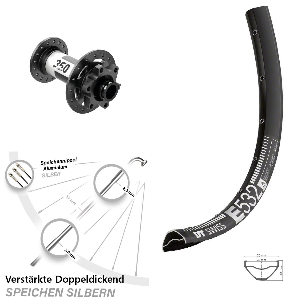 DT Swiss E532-350 29 Zoll Disc Vorderrad 15x100