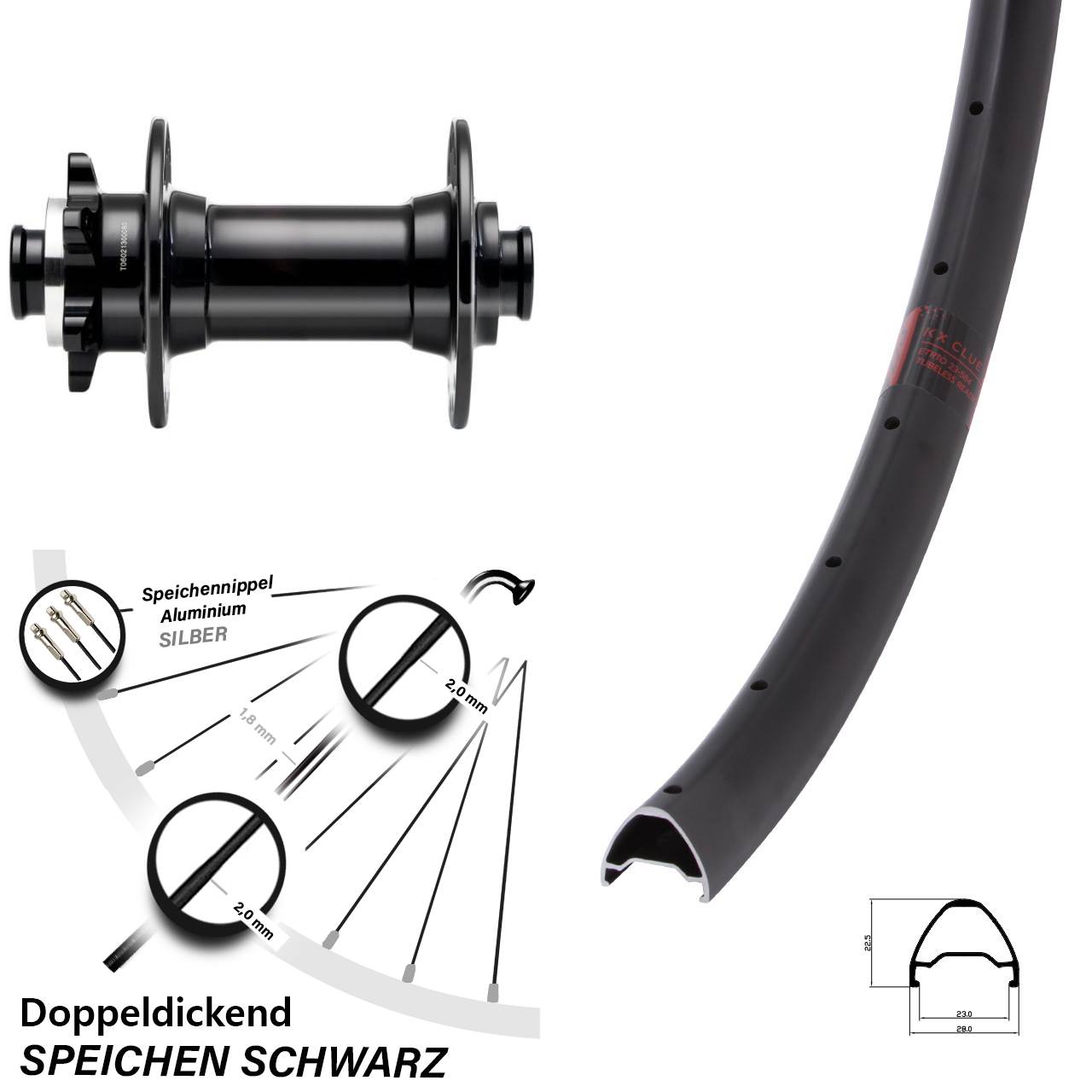 Boost Vorderrad 6-Loch 15x110 650B KX Clue Novatec D341
