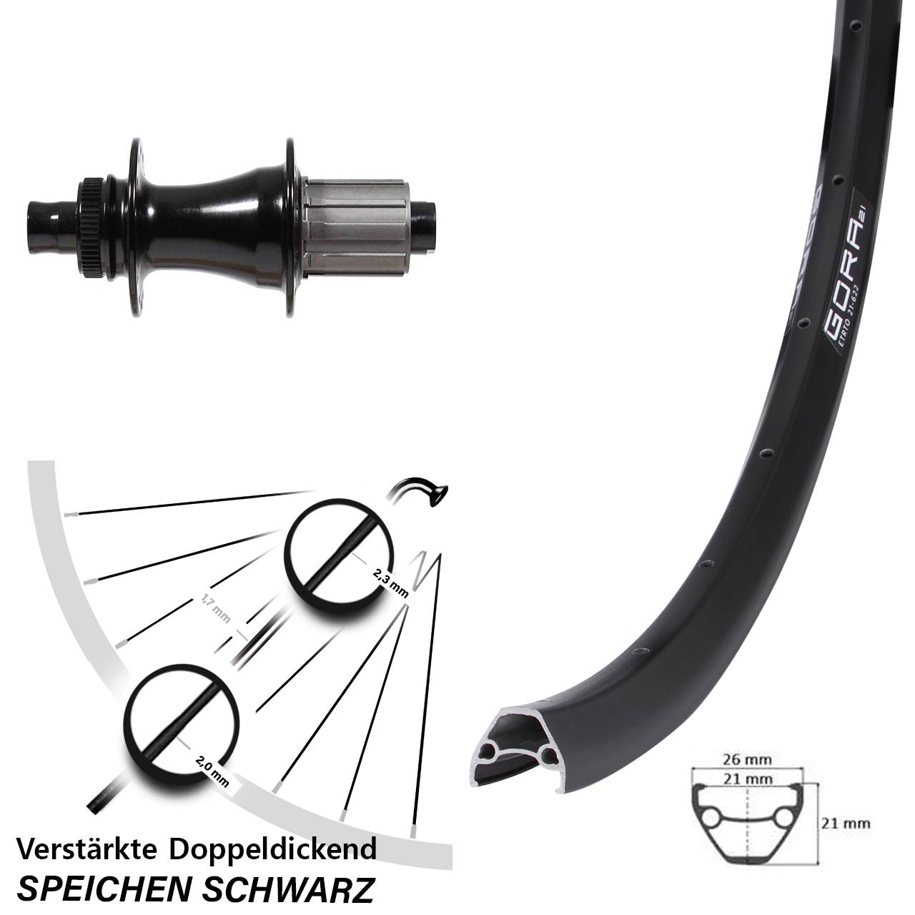 650B Gora 21 Formula CL142S Centerlock Hinterrad 12x142 8-11 fach