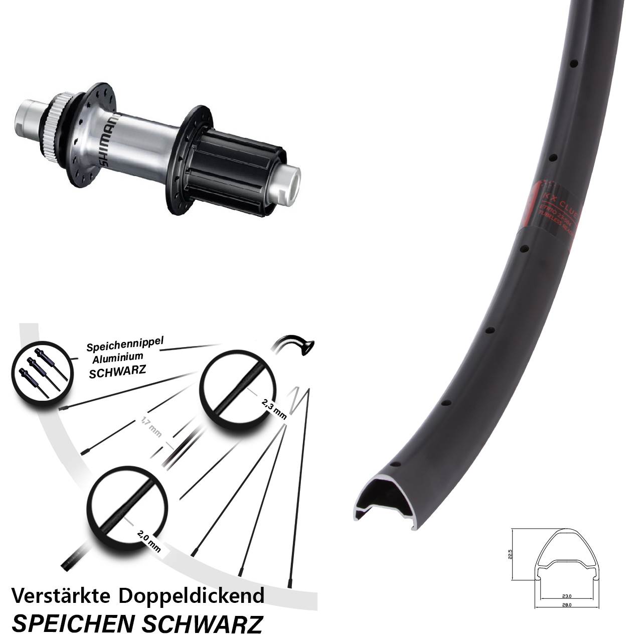 Disc Hinterrad 28-29 Zoll KX Clue Shimano GRX 8-12 fach 12x142